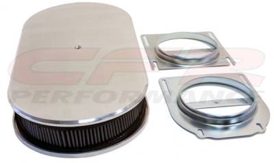 CFR - Chevy Ford Mopar 19" Oval Smooth Polished (Dual Quad) Aluminum Air Cleaner