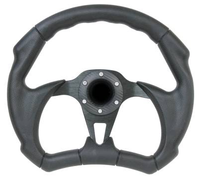 Forever Sharp Steering Wheels - 12" Black Out II D-Shape Performance Steering Wheel