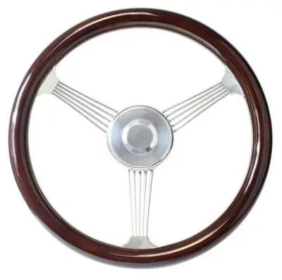 15" Mahogany Banjo Wood Steering Wheel Full Kit thumbnail 2
