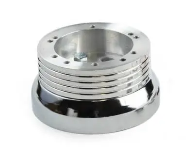 15" Mahogany & Chrome Steering Wheel - Split Spoke III - Full Install Kit thumbnail 3