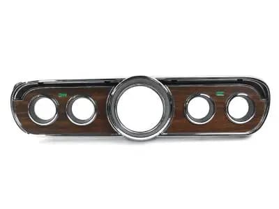 1964-66 Mustang Deluxe Metal-Backed Woodgrain Instrument Bezel + New Lens thumbnail 2