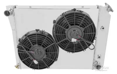 Champion 4 Row Aluminum Radiator Combo for 1965 -1987 Buick, Pontiac, Olds, Chevy MC571Combo