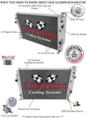 Champion 3 Row Aluminum Radiator for 1998 - 99 Camaro and Firebird CC2365 thumbnail 3