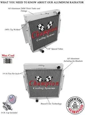 Champion 2 Row Aluminum Radiator for 1965-1970 Datsun Fairlady EC1600 thumbnail 3