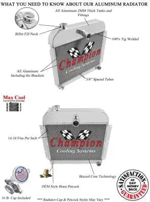 Champion 3 Row Aluminum Radiator for 1941 - 1952 Plymouth Cars CC4152 thumbnail 3