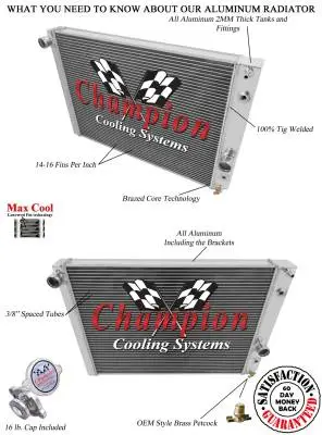 Champion Cooling 3 Row Aluminum Radiator for 1989-1996 Corvette CC1052 thumbnail 3