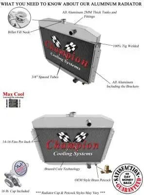Champion Three Row Radiator for 1961 to 1964 Ford 100 Truck cc6164 thumbnail 3