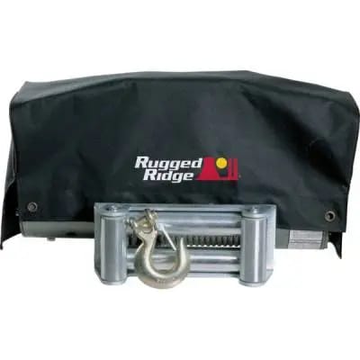 Winch Cover, 8,500 and 10,500 winches by Rugged Ridge