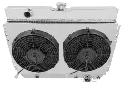 Champion Three Row Aluminum Radiator Combo 1963-1968 GM Impala Bel Air Chevelle FSCC289Combo