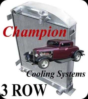 Champion Cooling Three Row Aluminum Radiator for 32 Ford w/Chevy Engine CC3132 thumbnail 2