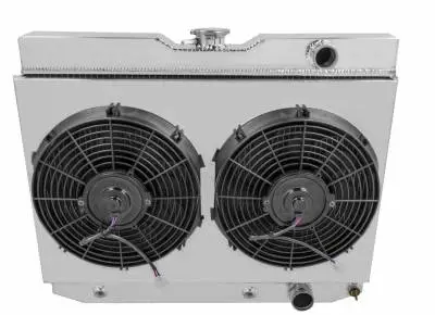Champion Four Row Aluminum Radiator Combo for 1960-1965 GM Chevy Chevelle El Camino Impala Bel Air Biscayne FSMC281Combo