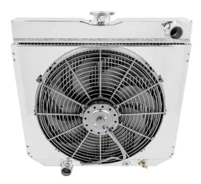 Champion Three Row All Aluminum Radiator Combo for Mustang, Falcon, Cougar, Fairlane, Comet Various Years cc339combo
