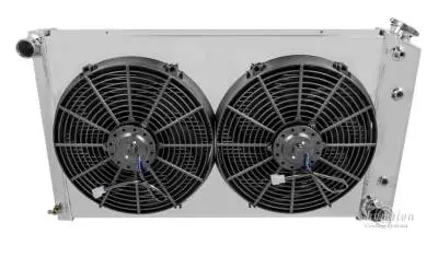 Four Row All Aluminum Radiator Combo for 1968-1985 GM, Chevy, Buick, Olds, Pontiac FSMC161