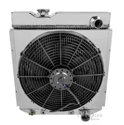 Three Row Aluminum Radiator Combo for 60-66 Ford Ranchero, Falcon, Mustang. Econoline, Comet & Model T FSCC259