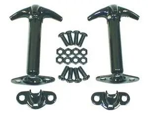 Hood Catch Kit, Black; 42-95 Jeep CJ/Wrangler YJ