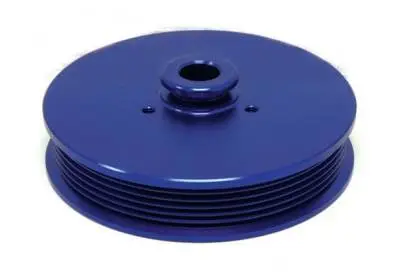 Power Steering Pulley for 5.0 Mustang 1979 to 1993 Anodized Blue Billet Aluminum