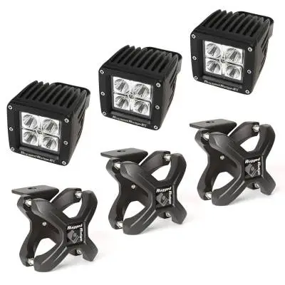 X-Clamp and Square LED Light Kit, Large, Textured Black, 3 Pieces