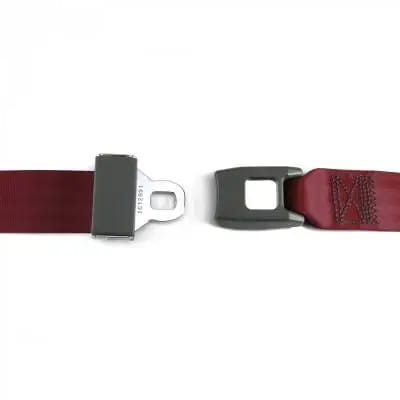 2 Point Burgundy Lap Seat Belt, Standard Buckle, Pair thumbnail 2