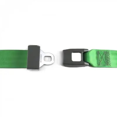2 Point Green Lap Seat Belt, Standard Buckle, Pair thumbnail 2