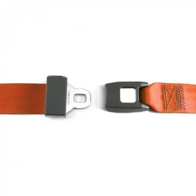 2 Point Orange Lap Seat Belt, Standard Buckle, Pair thumbnail 2