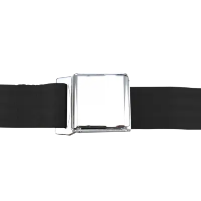 2 Point Black Lap Seat Belt, Airplane Buckle, Pair thumbnail 3