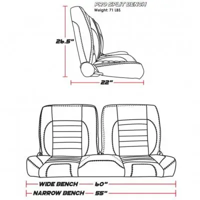 1957-79 Ford Truck Sport R Pro-Classic - Complete Split Back Bench Seat - From TMI Made in the USA thumbnail 3