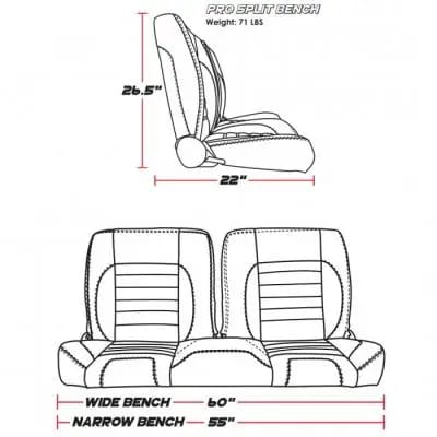 1947-59 Chevy Truck Sport XR Pro-Classic - Complete Split Back Bench Seat - From TMI Made in the USA thumbnail 7