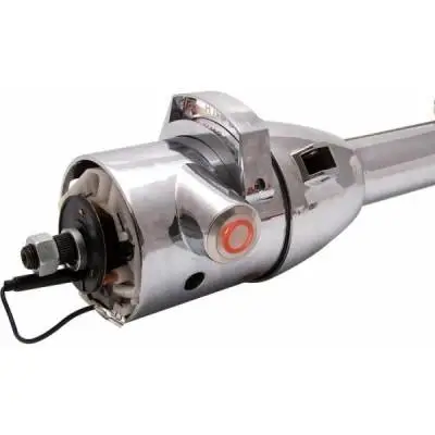 33" Red Push Button Start Chrome Steering Column Automatic with Gear Indicator Window and Shifter