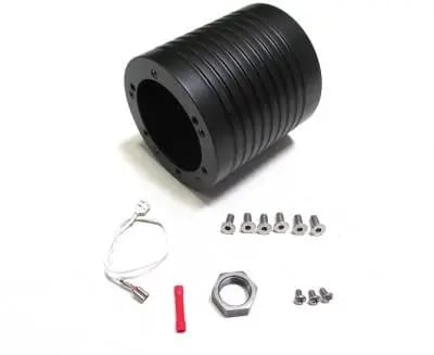 14" Black Muscle w/ Real Mahogany Wood Half-Wrap & Rivets VW Full Kit thumbnail 3