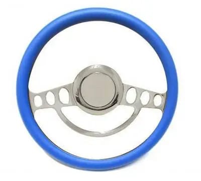 14" Chrome Hot Rod Steering Wheel Kit w/Your Choice of Half-Wrap thumbnail 6
