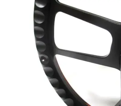 14" Black Billet Muscle Style Steering Wheel w/Your Choice of Horn and Half-Wrap thumbnail 12