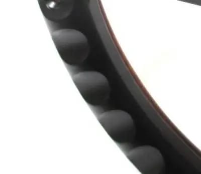 14" Black Billet Flamed Steering Wheel w/Your Choice of Horn and Half-Wrap thumbnail 6