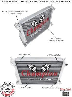 Champion 2 Row Aluminum Radiator for 2005-2014 Mustang V8 EC2789 thumbnail 3