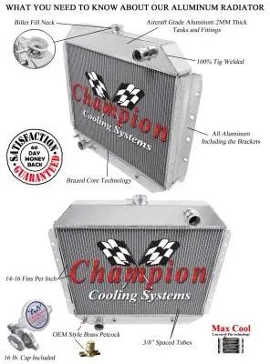 Champion Two Row All Aluminum Radiator Ford F-Series/Bronco EC433 thumbnail 2