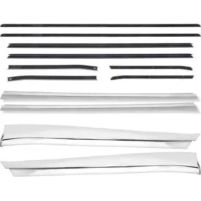 *R684 - 1968 Camaro Deluxe Coupe Outer Door/Quarter Reveal Molding Kit with OE Style Windowfelt Se4