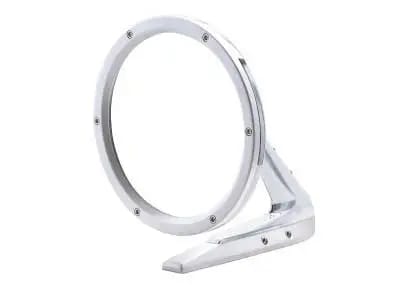 BR1005 - 1960-74 GM Round Door Mirror With Fasteners On Leading Edge - Brushed