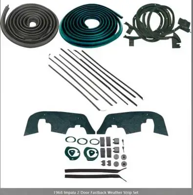 *WK224 - 1968 Impala 2 Door Fastback Weather Strip Set