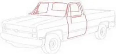 WS7130 - 1978-80 GM Truck Weatherstrip Kit with Chrome Lock Strips