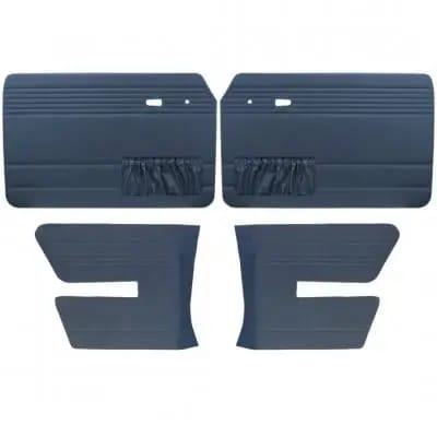 Door Panel Set for 1966 - 67 Type III Fastback, Vinyl, With Pockets - 4 pc. Set