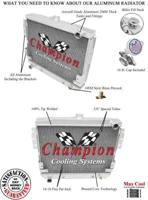 Champion 3 Row Aluminum Radiator for 1977-1978 Mustang II V8 CC514 With Canada Shipping Cost thumbnail 3