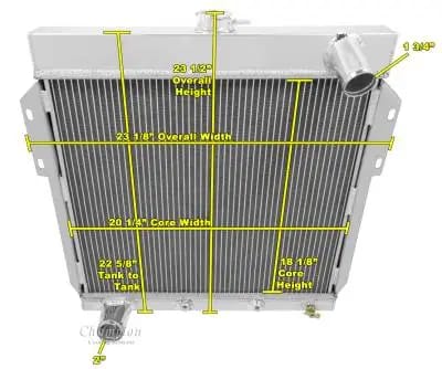 Three Row All Aluminum Radiator 1955-1957 Ford Thunderbirds thumbnail 2