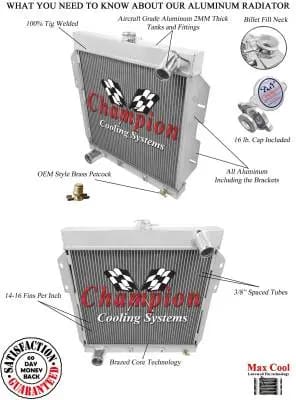 Three Row All Aluminum Radiator 1955-1957 Ford Thunderbirds thumbnail 3