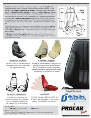 1968 Chevelle & El Camino Touring II Front Bucket Seats Assembled thumbnail 4