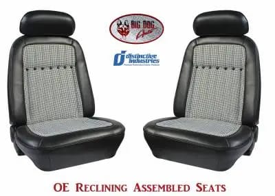 1969 Camaro Deluxe Houndstooth OE Reclining Front Bucket Seats