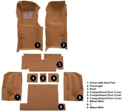 Complete Molded Carpet for 1970 - 1975 Corvette, Your Choice of Color, 9 Piece thumbnail 2