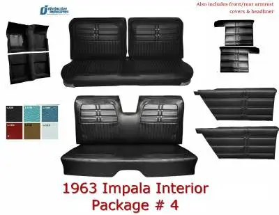1963 Impala Coupe Standard Bench Seat Upholstery, Carpet & Panel Package 4