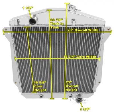Champion 4 Row Aluminum Radiator for 1943-1948 Chevy Cars with V8 Conversion CC4348CH thumbnail 2