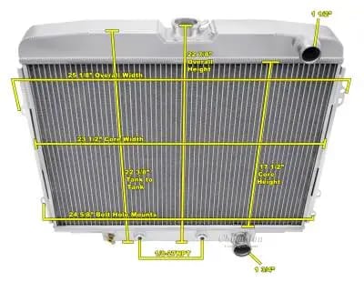 1968-69 Ford Torino w/V8 Champion 3 Row Core All Aluminum Radiator CC1631 thumbnail 2