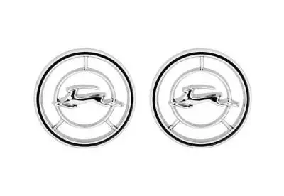 1965-66 Impala Circle Fender Emblem Set, Black & Chrome
