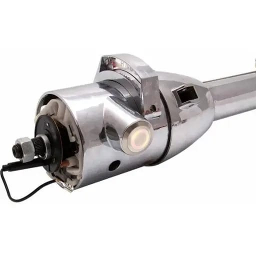 33" White Push Button Start Chrome Steering Column Automatic with Gear Indicator Window and Shifter